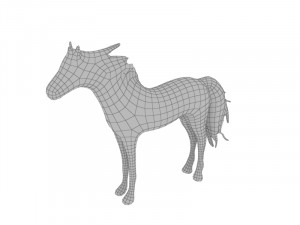 Horse with white hair 3D Model