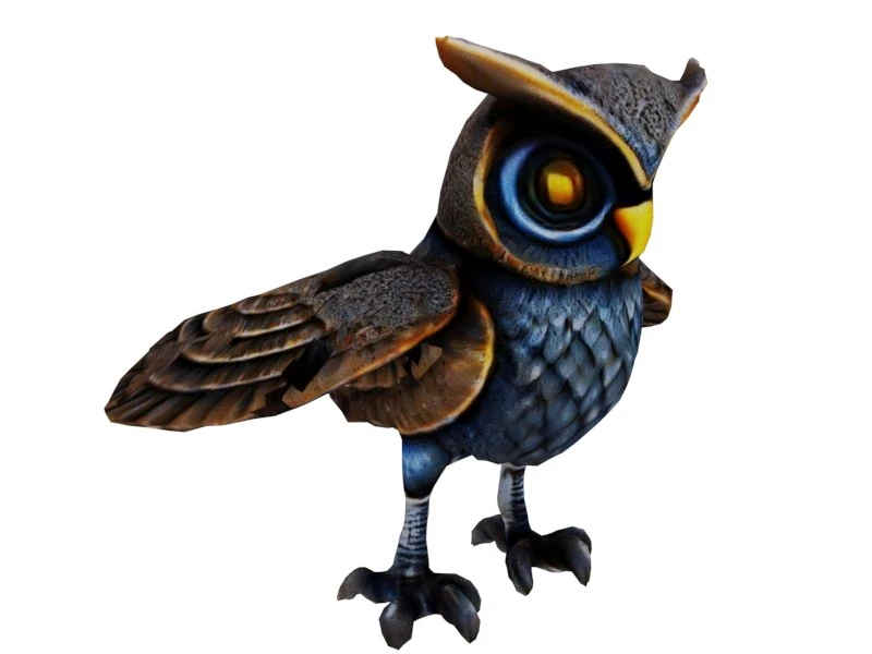 Mechanical owl 3D Model .c4d .max .obj .3ds .fbx .stl .blend 