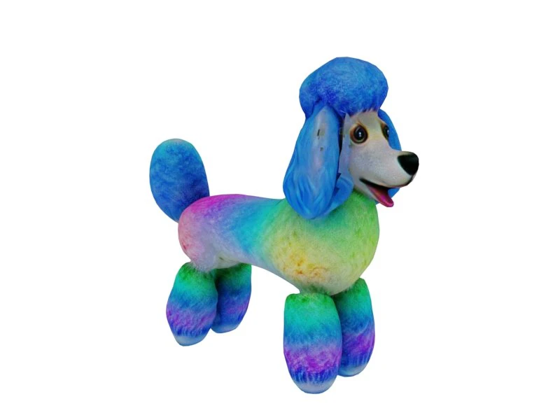 Rainbow poodle 3D Model .c4d .max .obj .3ds .fbx .stl .blend