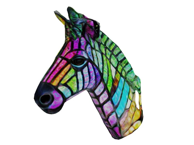 G&ouml;kkuşağı zebrası 3D Model .c4d .max .obj .3ds .fbx .stl .blend 