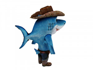 Shark with a cowboy hat 3D 모델