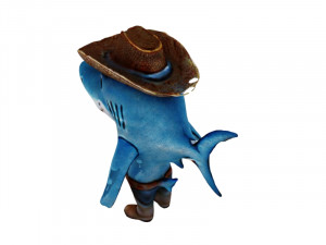 Shark with a cowboy hat 3D 모델