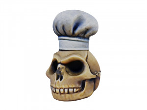 Skull with chefs hat 3D Model