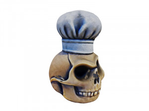 Skull with chefs hat 3D मॉडल