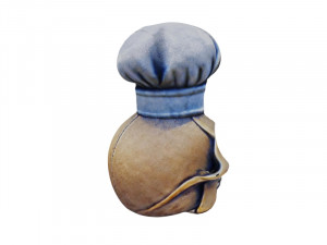Skull with chefs hat 3D मॉडल