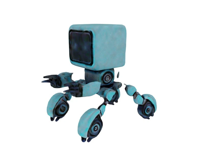 Square robot 3D Model .c4d .max .obj .3ds .fbx .stl .blend