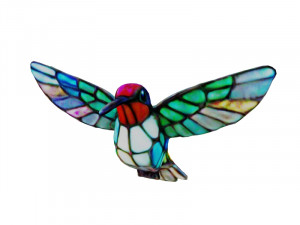 Stained glass hummingbird Modèle 3D