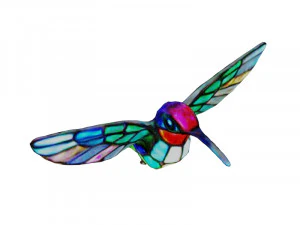 Stained glass hummingbird 3D Model