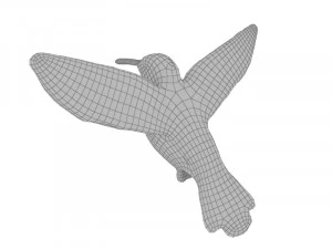Stained glass hummingbird 3D Model