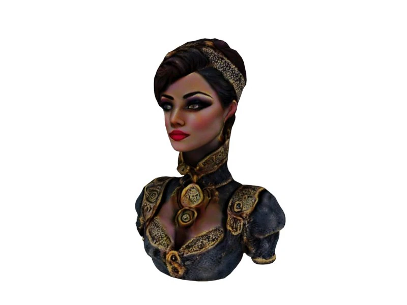 Steampunk bust woman 3D Model .c4d .max .obj .3ds .fbx .stl .blend
