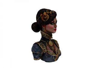 Steampunk bust woman Modèle 3D