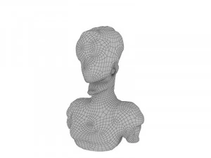 Steampunk bust woman 3D Model