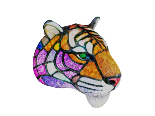 Tiger head tiffany style Modello 3D .c4d .max .obj .3ds .fbx .stl .blend 