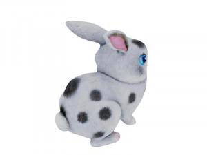 White bunny with gray spots 3D Model