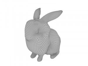 White bunny with gray spots Modelo 3D