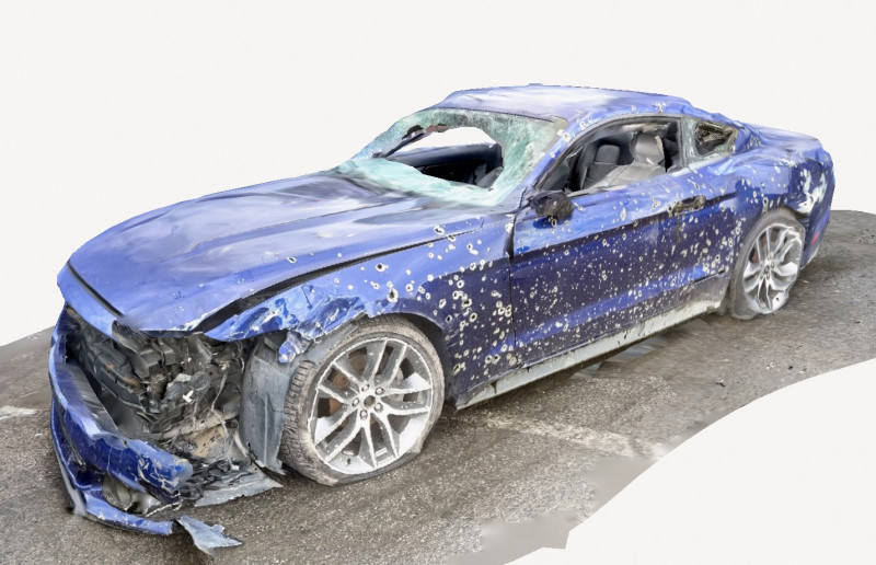 A bullet-riddled mustang Modelo 3D .c4d .max .obj .3ds .fbx .stl .blend 
