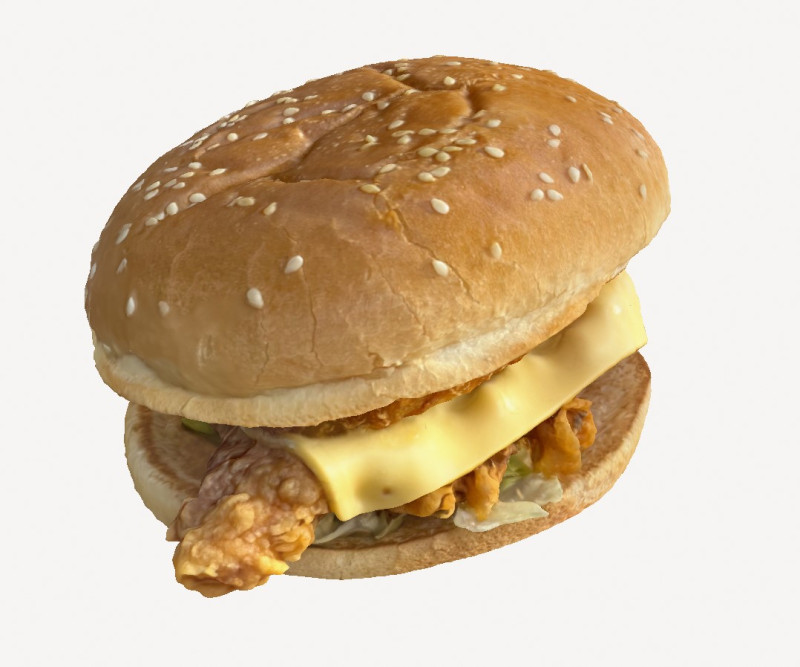 Kfc zinger burger 3D Model .c4d .max .obj .3ds .fbx .stl .blend 