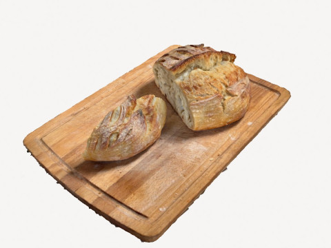 Sliced sourdough bread on board 3Dモデル