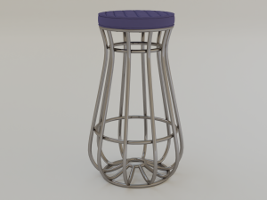 Loft chair and table 3D 模型