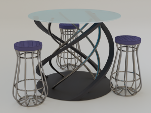 Loft chair and table 3D Модель