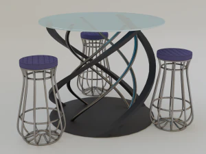 Chaise et table loft Modèle 3D