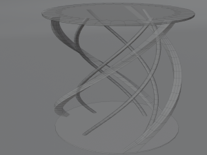 Loft chair and table 3D 模型
