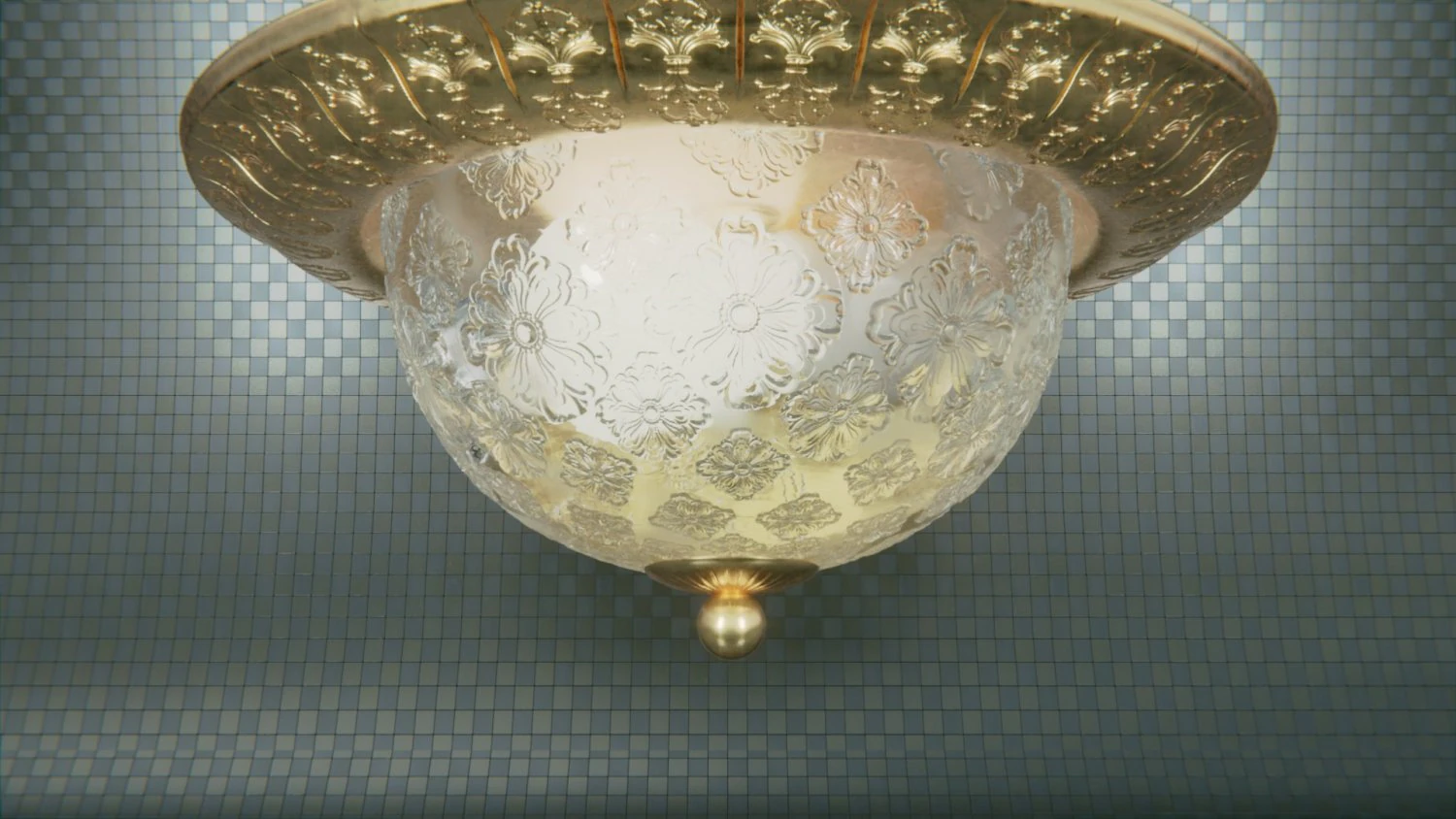 Ceiling Fixture Dome 3D Model .c4d .max .obj .3ds .fbx .stl .blend 