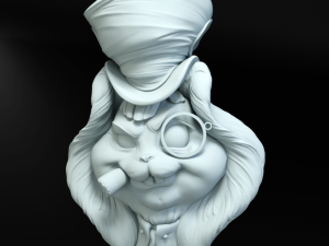 Hatters Rabbit Jewelry Pendant 3Dプリントモデル