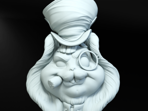 Hatters Rabbit Jewelry Pendant 3Dプリントモデル