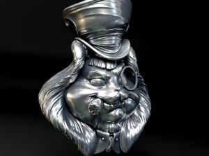 Hatters Rabbit Jewelry Pendant 3Dプリントモデル