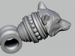 Bracelet Wolf Head and Pendant - Vikings 3D Print Model