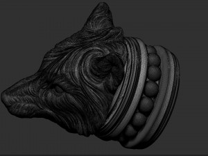 Bracelet Wolf Head and Pendant - Vikings 3D Print Model