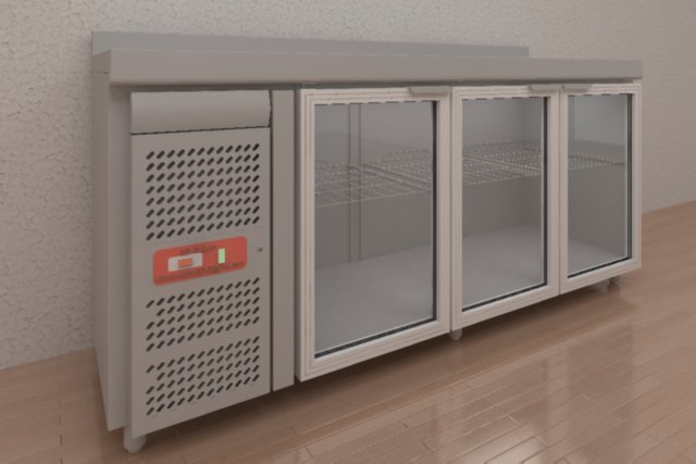 Theke mit Glastüren 3D Modell .c4d .max .obj .3ds .fbx .stl .blend 