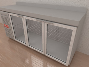 Theke mit Glastüren 3D Modell