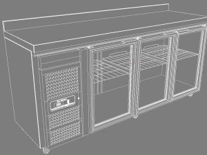 Glass doors counter 3D Model