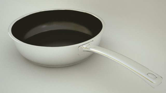 Flying pan 3D Model .c4d .max .obj .3ds .fbx .stl .blend 