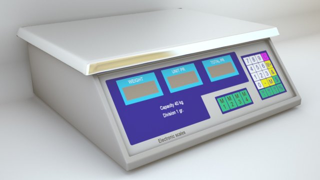 Electronic scales Model 3D .c4d .max .obj .3ds .fbx .stl .blend 