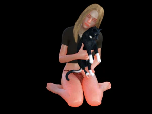 Girl 22 Cat 3D Print Model