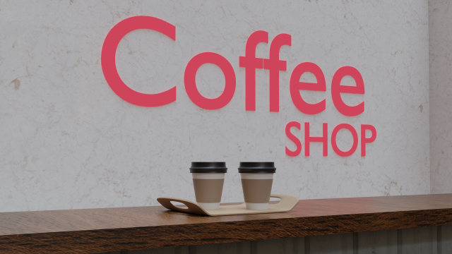 Coffee cups with tray Modelo 3D .c4d .max .obj .3ds .fbx .stl .blend 