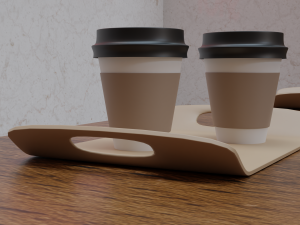 Coffee cups with tray Modelo 3D