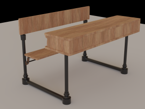 School Desk 3D Model