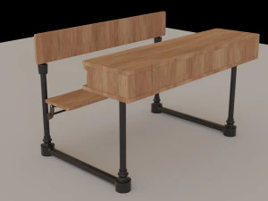 Шкільна парта 3D Модель