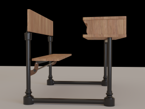 School Desk 3D Model