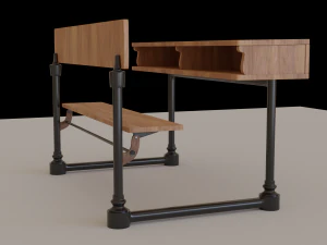 School Desk 3D Model