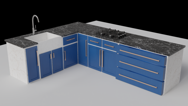 Kitchen Modern Modello 3D .c4d .max .obj .3ds .fbx .stl .blend 