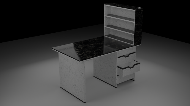 Office Desk With Drawer 3D Model .c4d .max .obj .3ds .fbx .stl .blend 