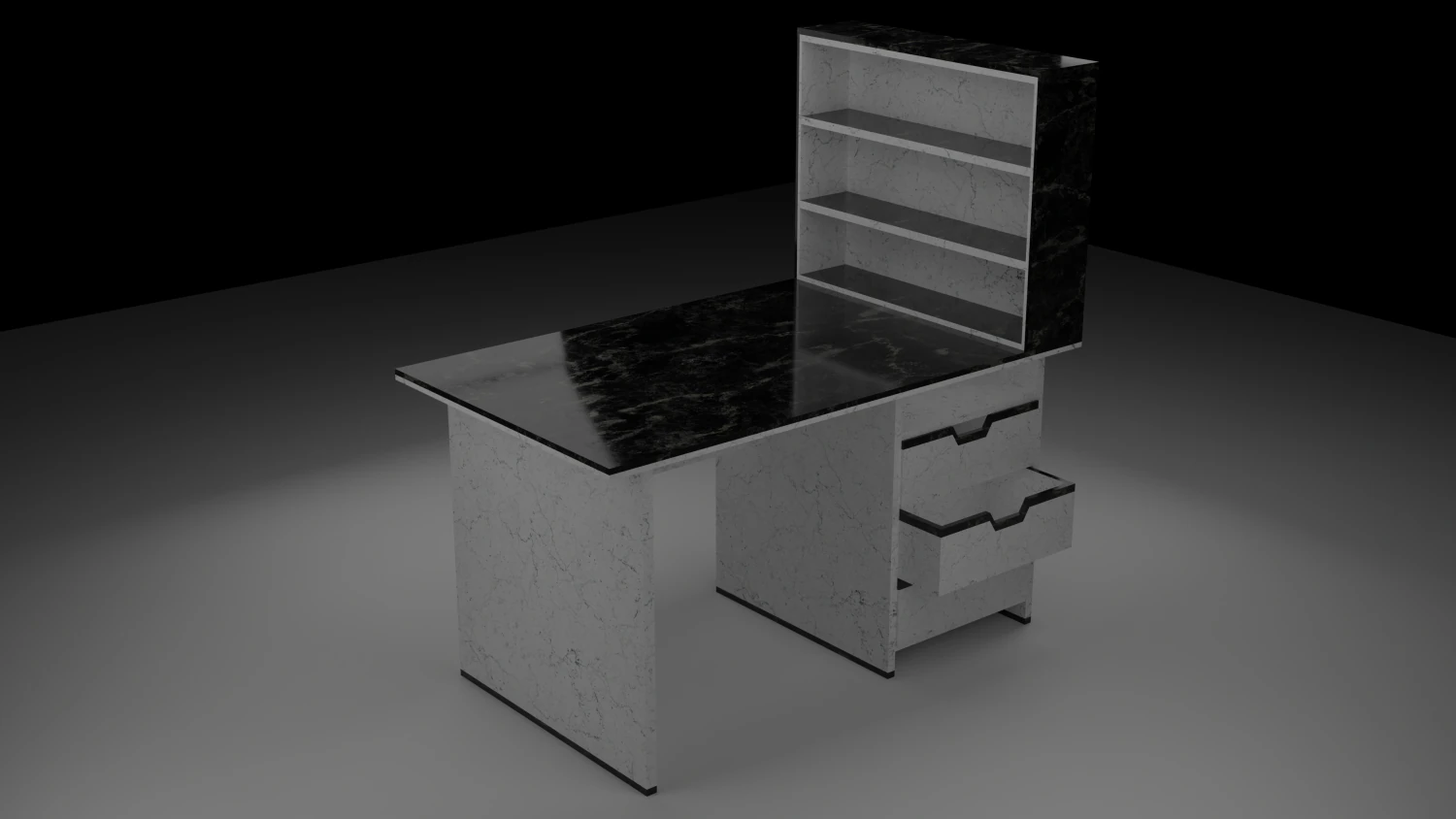 Office Desk With Drawer 3D Model .c4d .max .obj .3ds .fbx .stl .blend 