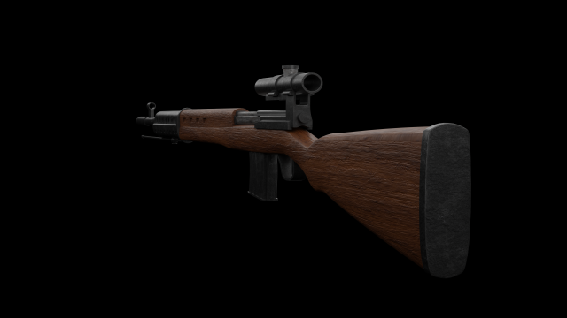 SVT- 40 Sniper Rifle 3D Model .c4d .max .obj .3ds .fbx .stl .blend 