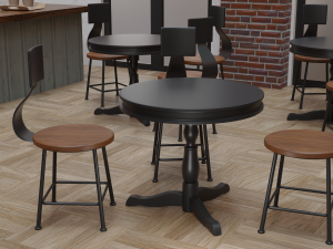 Coffee Shop Chair and Table 3D Model