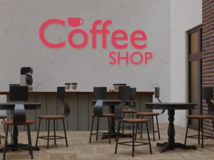 Coffee Shop Chair and Table 3D Model